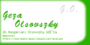 geza olsovszky business card